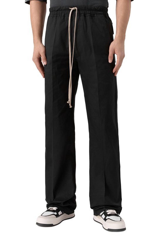 Хлопковые брюки Rick Owens RU02E1378/TE Чёрный  RU02E1378/TE Фото 3