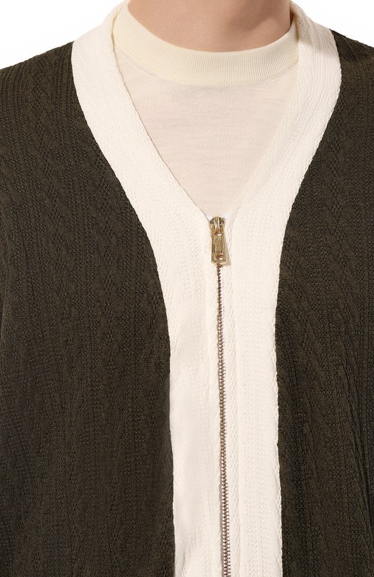 Хлопковый кардиган CHMPS PARISSE Хаки, фото 5