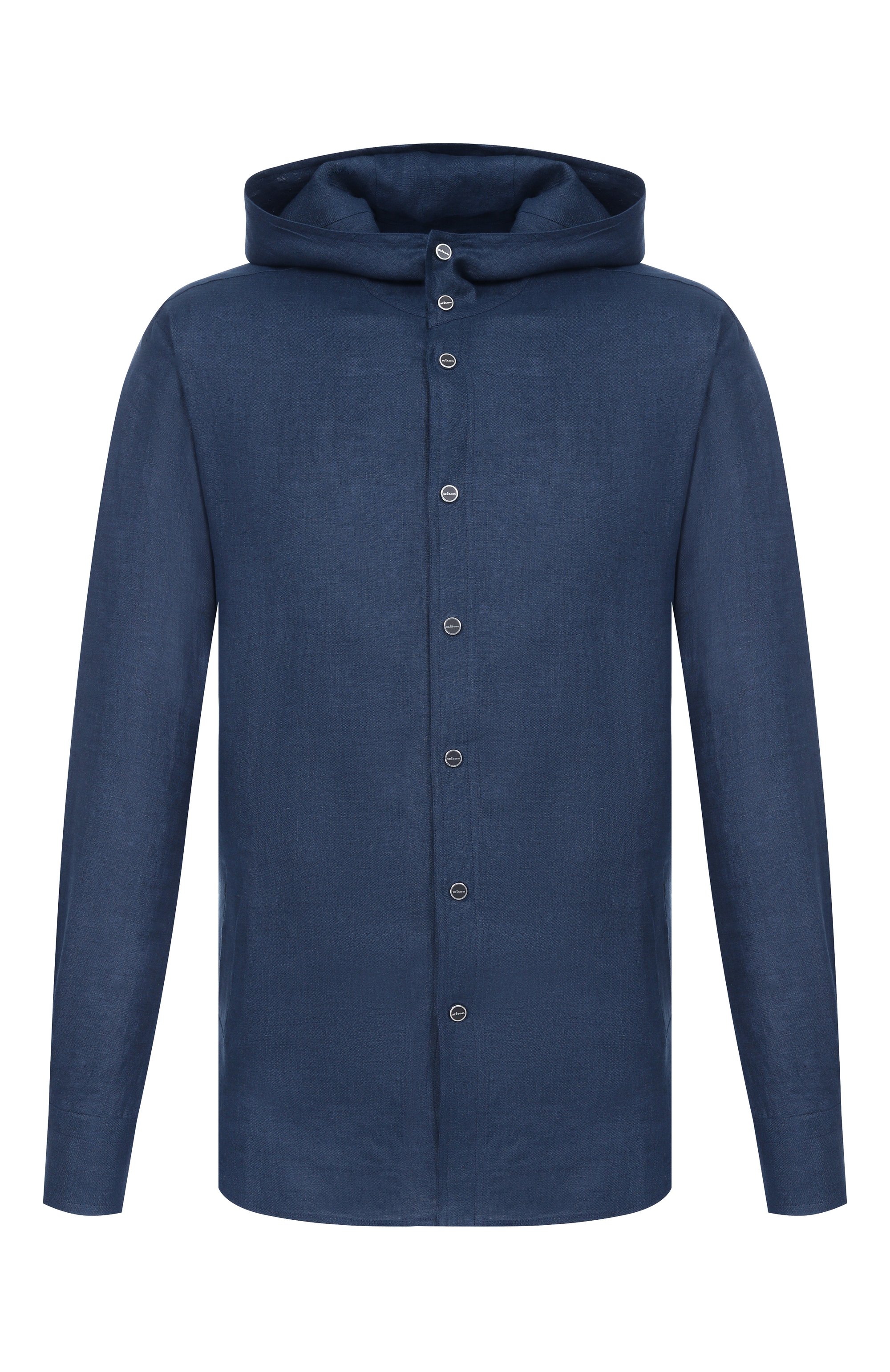 Льняная рубашка KITON темно-синего цвета по цене 79950 руб., арт. UMCMARH09690, фото 1 Льняная рубашка KITON, арт. UMCMARH09690, фото 1