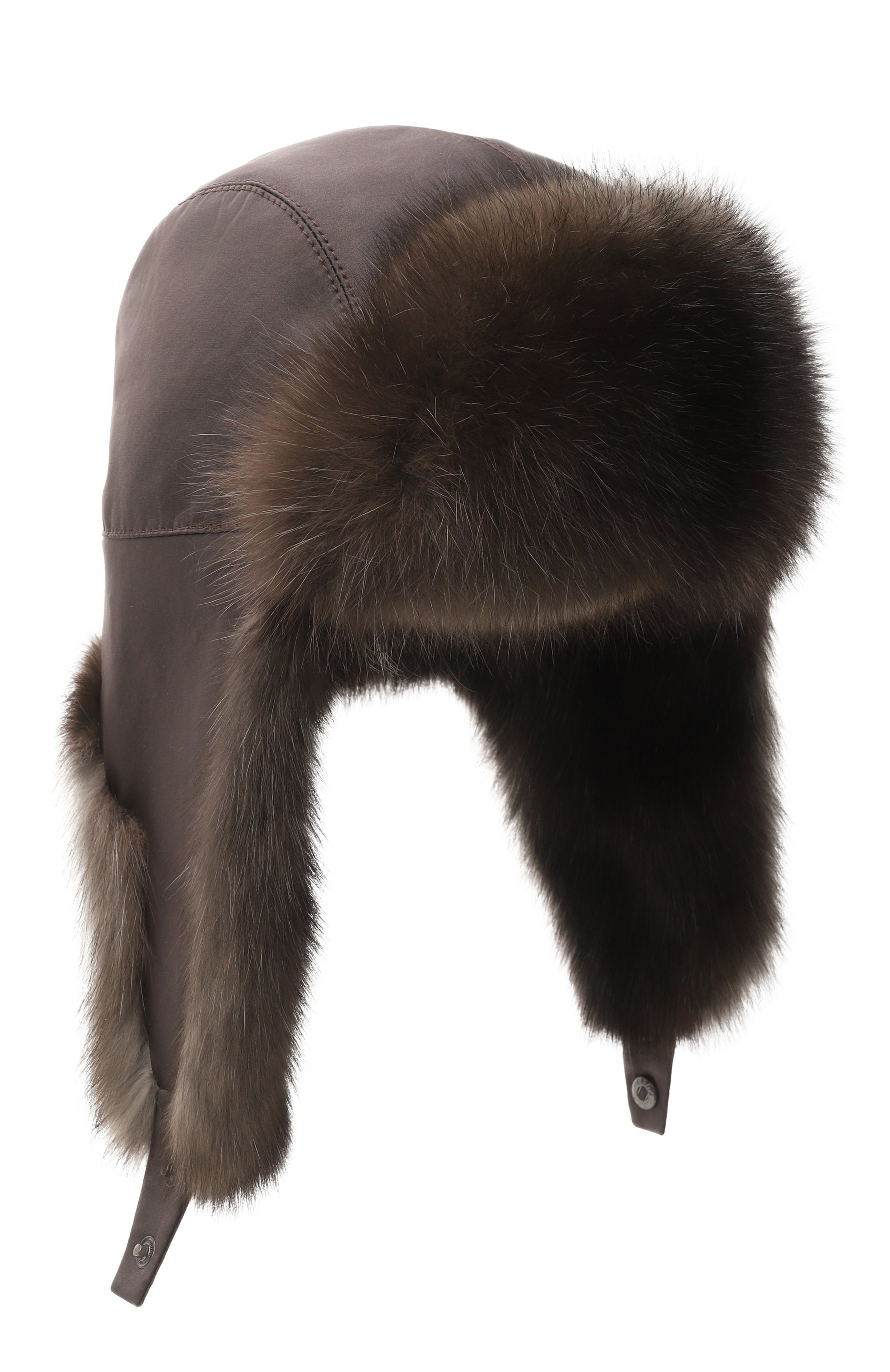 Шапка-ушанка с мехом соболя VICTORIA KUSENKOVA темно-коричневого цвета по цене 300960 руб., арт. 330903504159, фото 1 Шапка-ушанка с мехом соболя VICTORIA KUSENKOVA, арт. 330903504159, фото 1