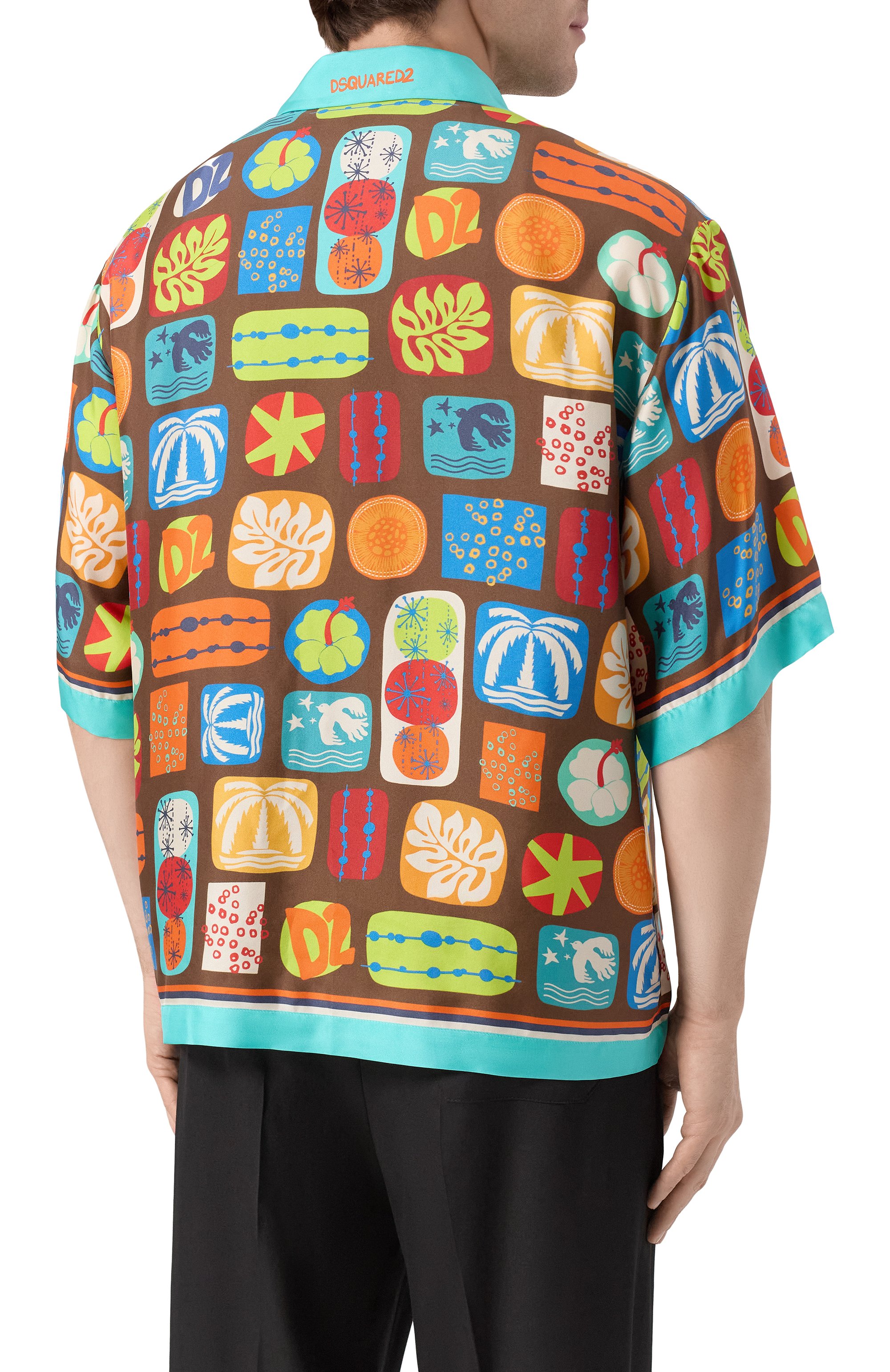 Шелковая рубашка DSQUARED2 разноцветного цвета по цене 107500 руб., арт. S78DM0042/D35292, фото 4 Шелковая рубашка DSQUARED2, арт. S78DM0042/D35292, фото 4