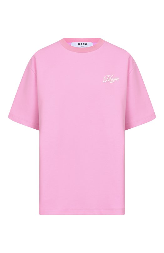 Хлопковая футболка MSGM 4041MDM113/267126 Розовый 4041MDM113/267126