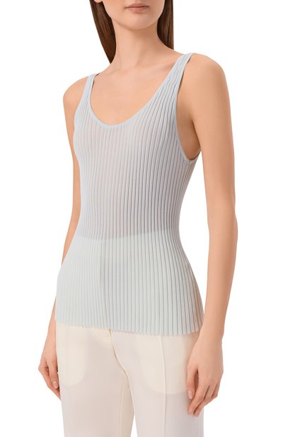 Топ из вискозы 12 STOREEZ голубого цвета по цене 9800 руб., арт. 138057, фото 3 Топ из вискозы 12 STOREEZ, арт. 138057, фото 3