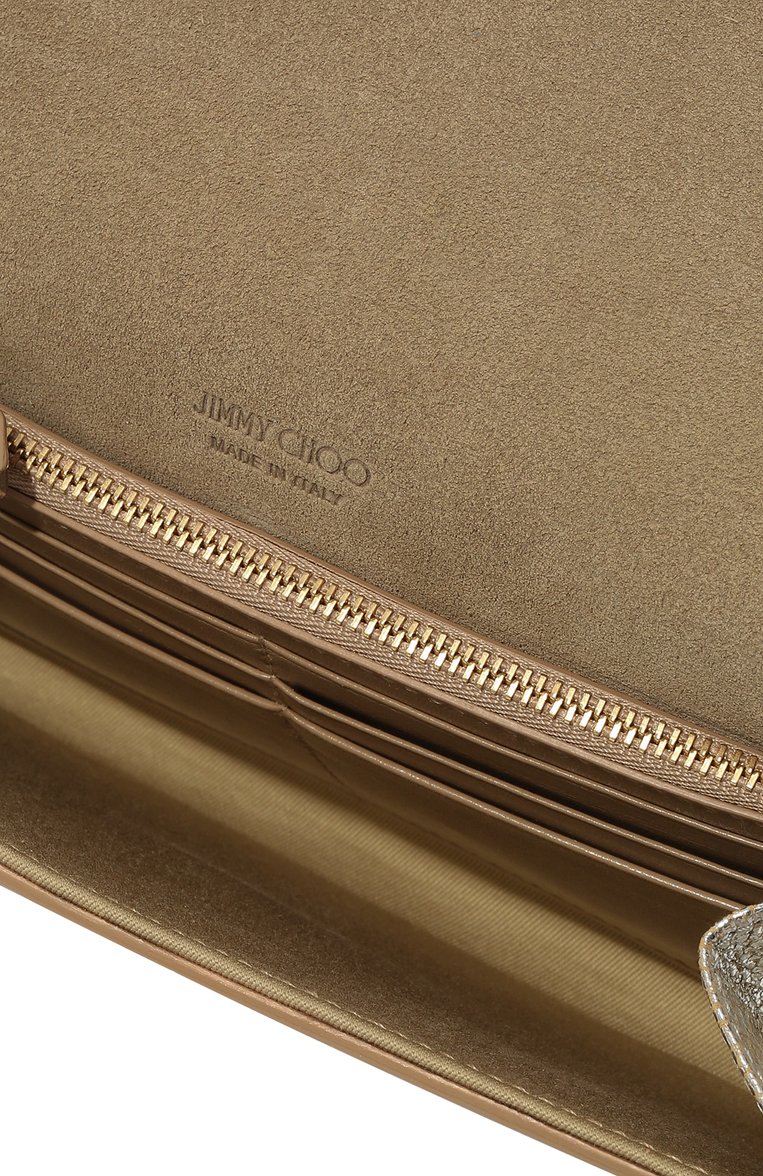 Женский клатч emmie JIMMY CHOO золотого цвета, арт. EMMIEGLE | Фото 5 (Материал: Натуральная кожа; Ремень/цепочка: На ремешке; Размер: small; Женское Кросс-КТ: Клатч-клатчи, Вечерняя сумка)