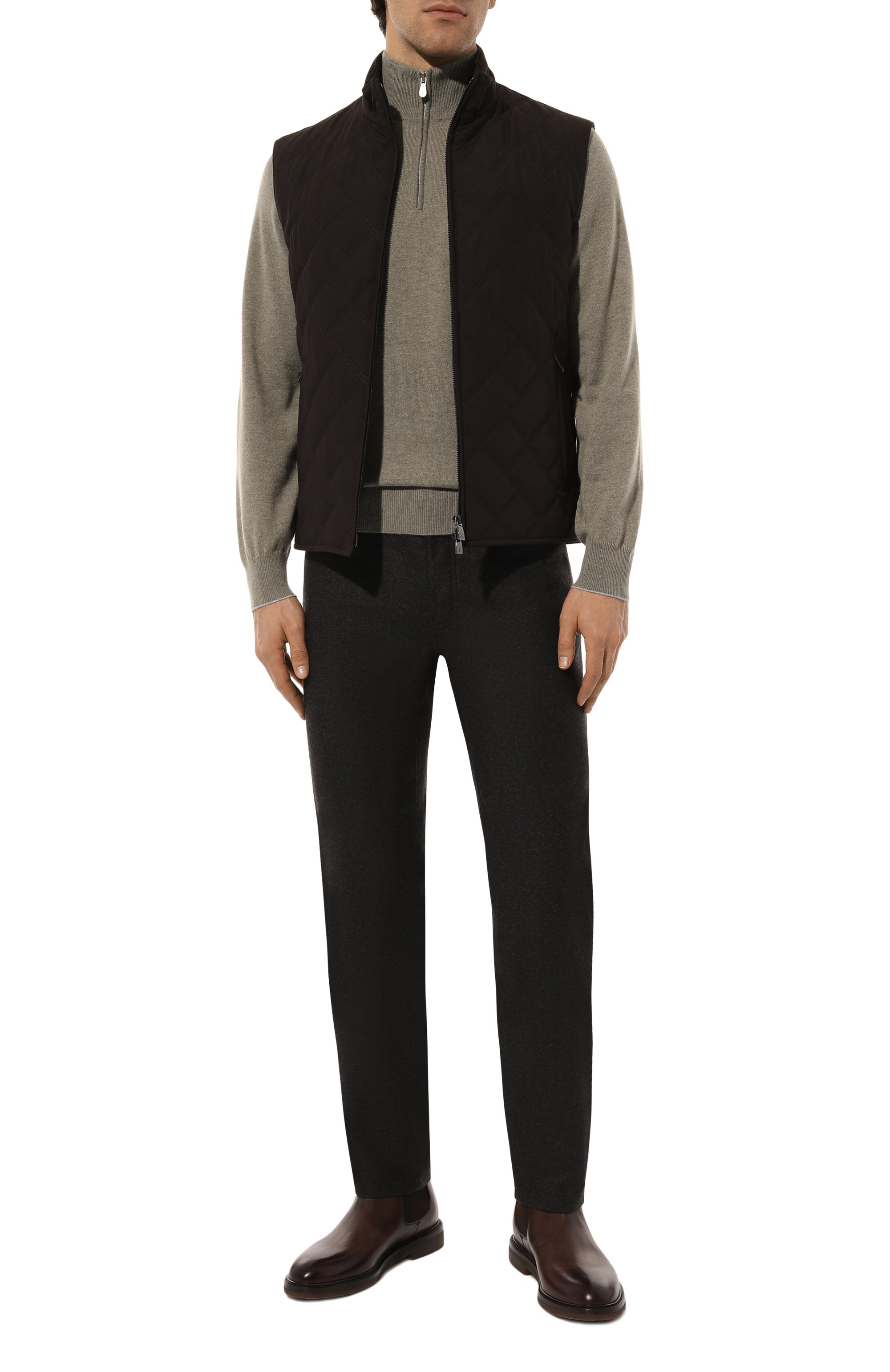 Кашемировый джемпер BRUNELLO CUCINELLI хаки цвета по цене 175000 руб., арт. M2200124, фото 2 Кашемировый джемпер BRUNELLO CUCINELLI, арт. M2200124, фото 2