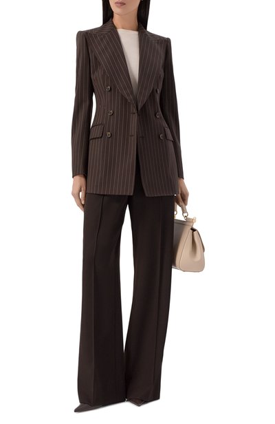 Шерстяной жакет DOLCE & GABBANA коричневого цвета по цене 399500 руб., арт. F29QFT/GDD1H, фото 2 Шерстяной жакет DOLCE & GABBANA, арт. F29QFT/GDD1H, фото 2