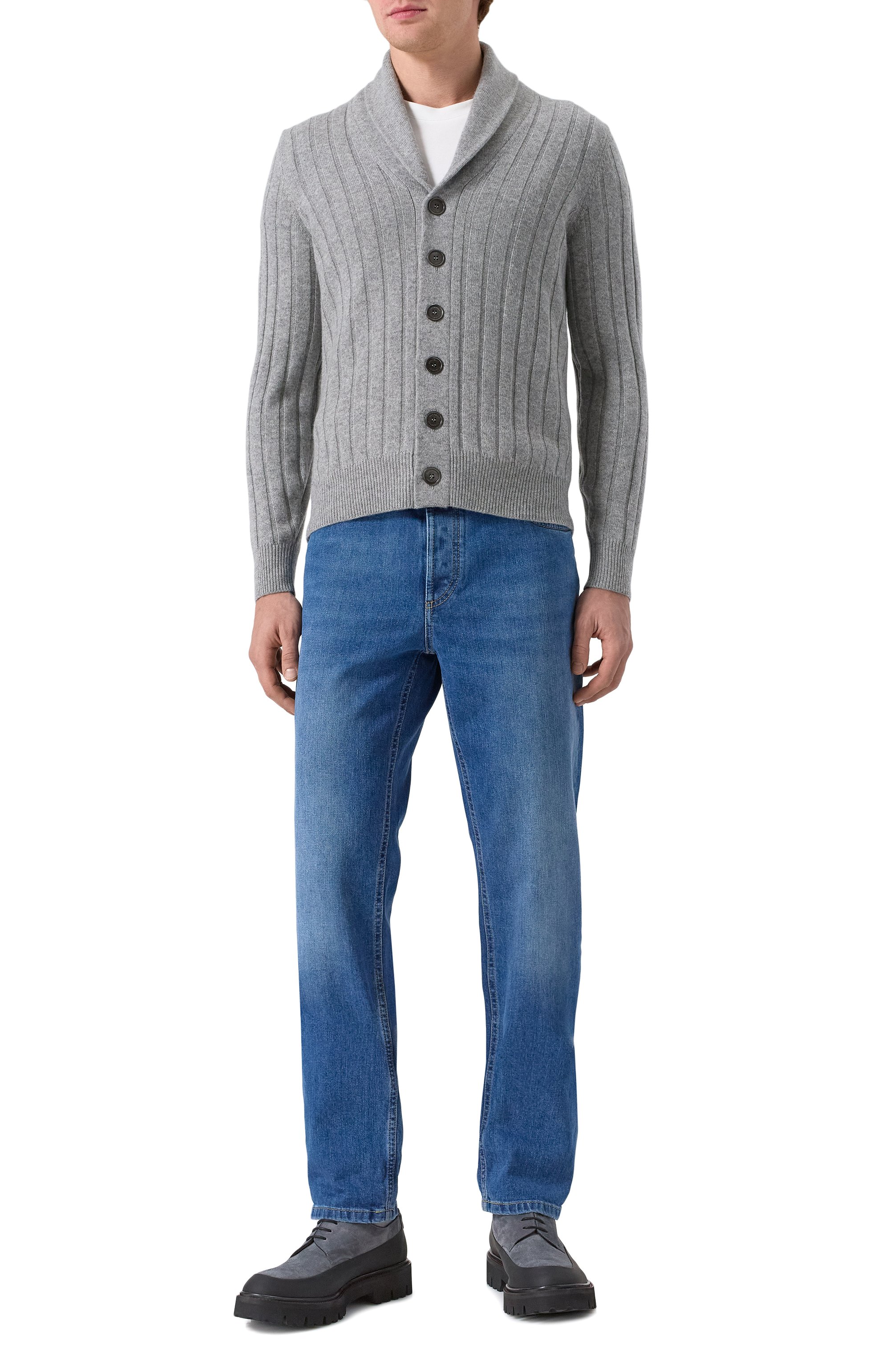 Замшевые дерби KITON серого цвета по цене 181500 руб., арт. USSA194N0112503, фото 2 Замшевые дерби KITON, арт. USSA194N0112503, фото 2