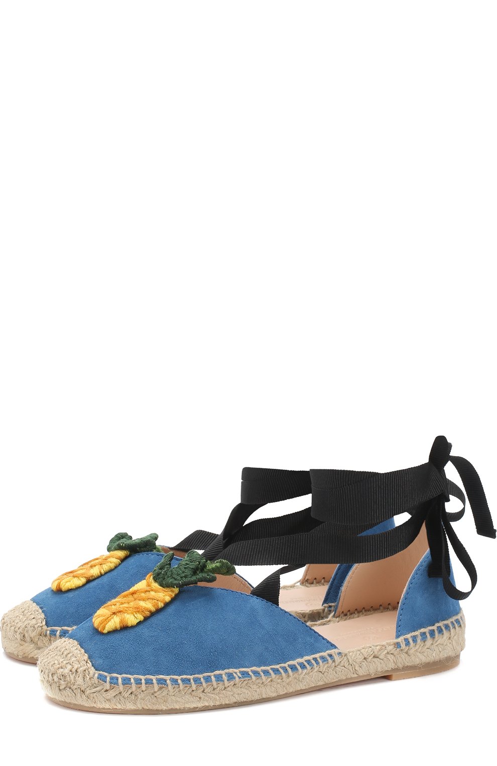 Замшевые эспадрильи с лентами MAISON MANGOSTAN, арт. MACED0NIA/SUEDE WITH CR0CHETED, фото 1