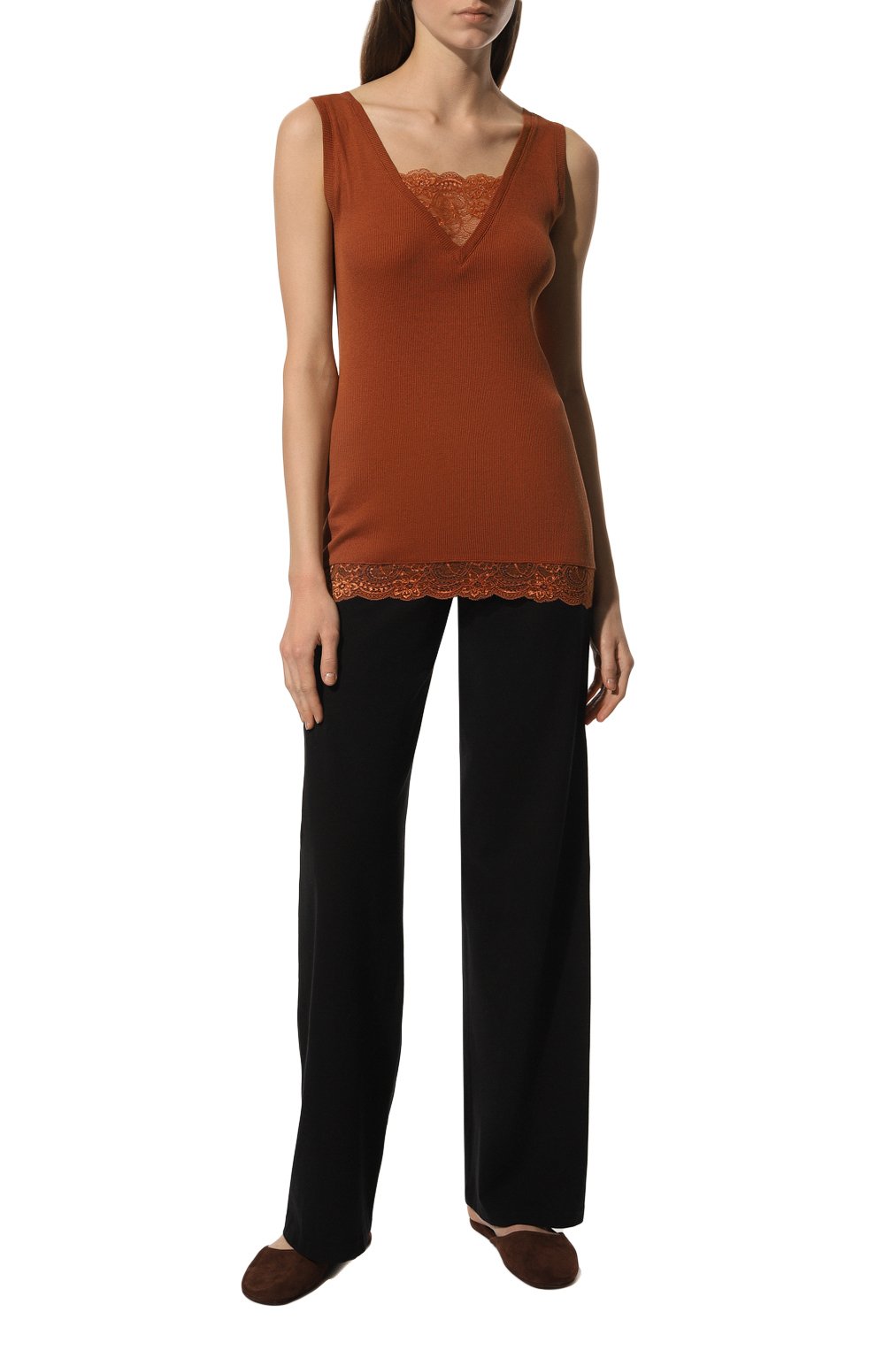 Топ из хлопка и шелка MAX AND MOI коричневого цвета по цене 10550 руб., арт. H21TANGA, фото 2 Топ из хлопка и шелка MAX AND MOI, арт. H21TANGA, фото 2