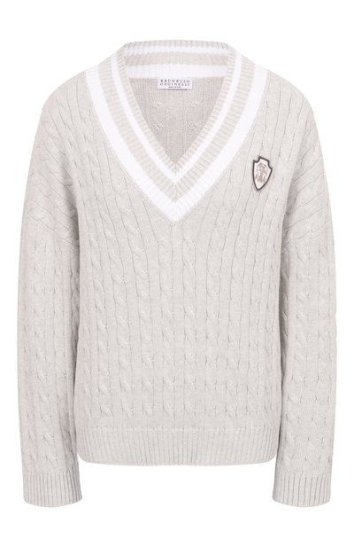 Женский хлопковый пуловер BRUNELLO CUCINELLI, арт. M19756512