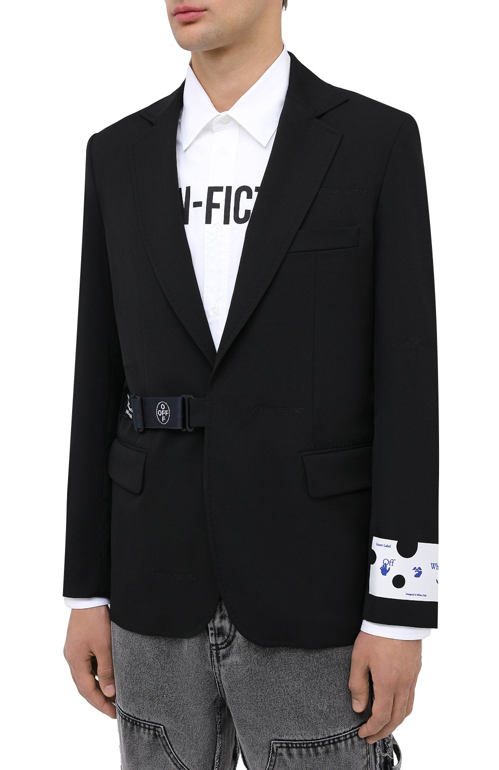 Шерстяной пиджак OFF-WHITE, арт. 0MEF056E20FAB0011000, фото 3