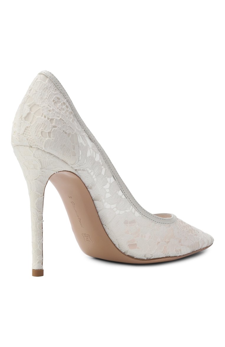 Женские текстильные туфли claudia 105 GIANVITO ROSSI белого цвета, арт. G22315.15RIC.LRMBIBB | Фото 5 (Подошва: Плоская; Каблук высота: Высокий; Материал внешний: Текстиль; Материал внутренний: Натурал�ьная кожа; Каблук тип: Шпилька; Автоматизация состава: Проставлено; Автоматизация ТО: Проставлено)