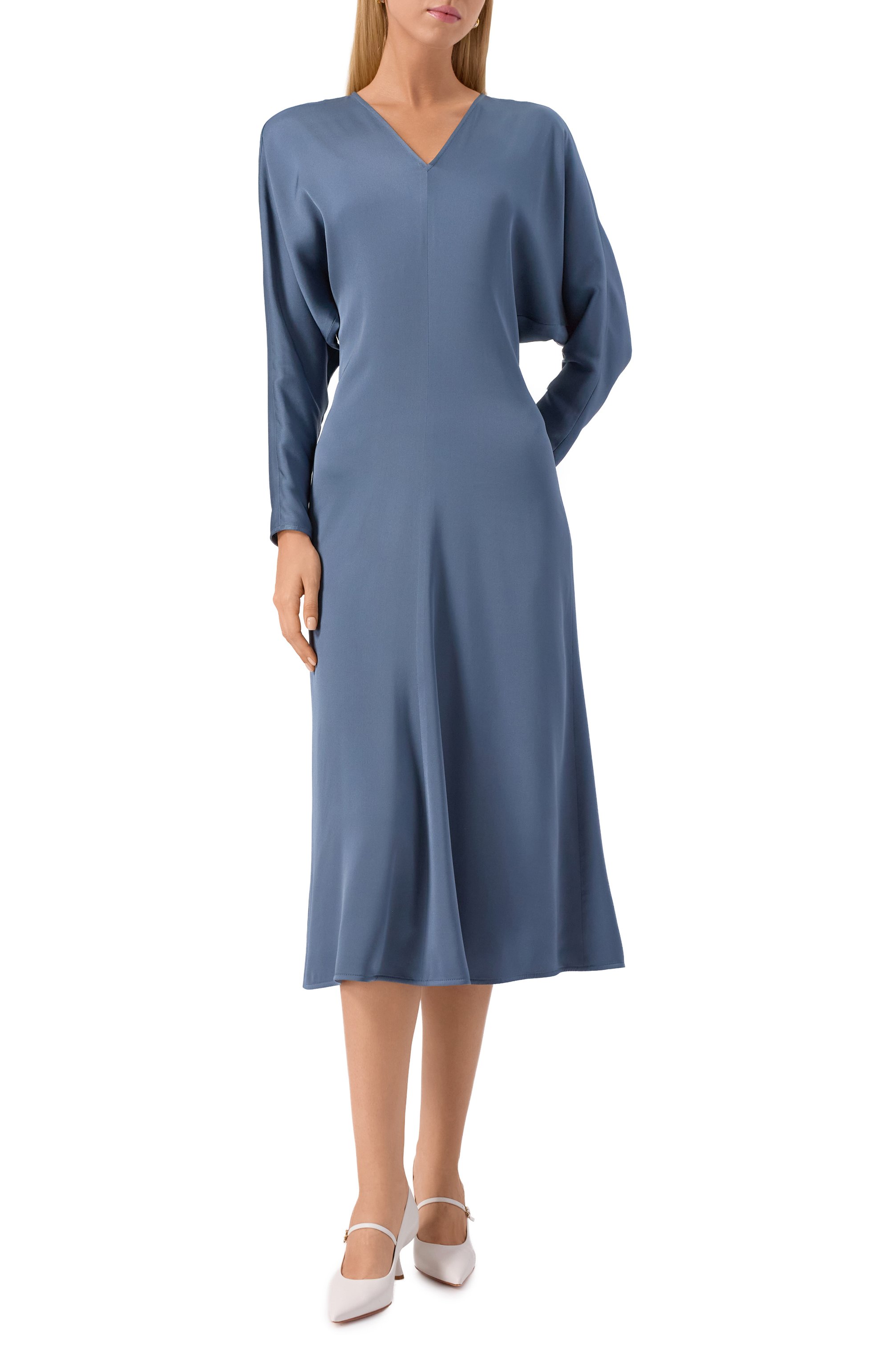 Атласное платье AGNONA синего цвета по цене 385500 руб., арт. TR1008E/U5073E, фото 3 Атласное платье AGNONA, арт. TR1008E/U5073E, фото 3