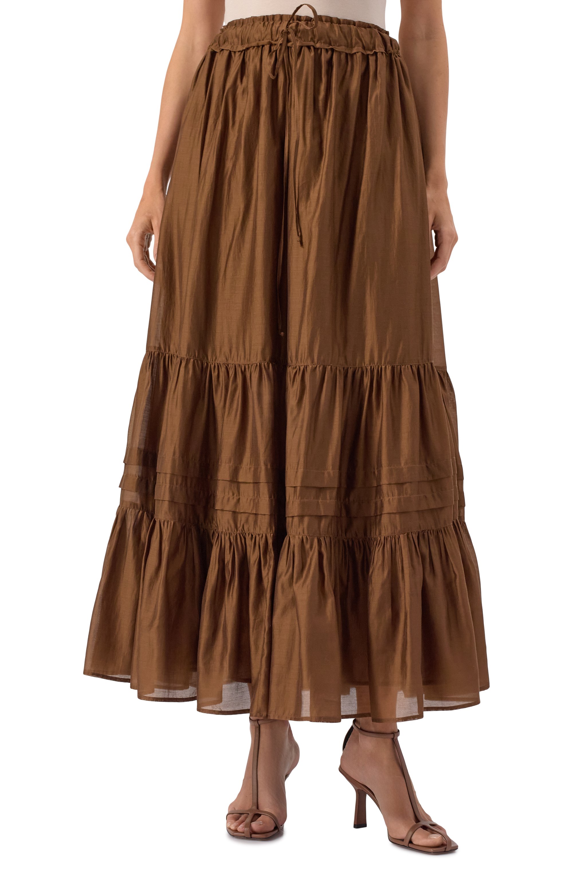 Юбка FLASHIN коричневого цвета по цене 37500 руб., арт. FC25SB, фото 3 Юбка FLASHIN, арт. FC25SB, фото 3