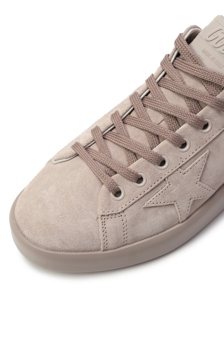 Женские замшевые кеды purestar GOLDEN GOOSE DELUXE BRAND светло-бежевого цвета, арт. GWF00197.F006507 | Фото 7 (Материал внешний: Натуральная кожа, Замша; Подошва: Платформа; Материал внутренний: Натуральная кожа; Кросс-КТ: Низкие; Стили: Кэжуэл; Материал утеплителя: Без утеплителя; Автоматизация ТО: Проставлено; Автоматизация состава: Проставлено)