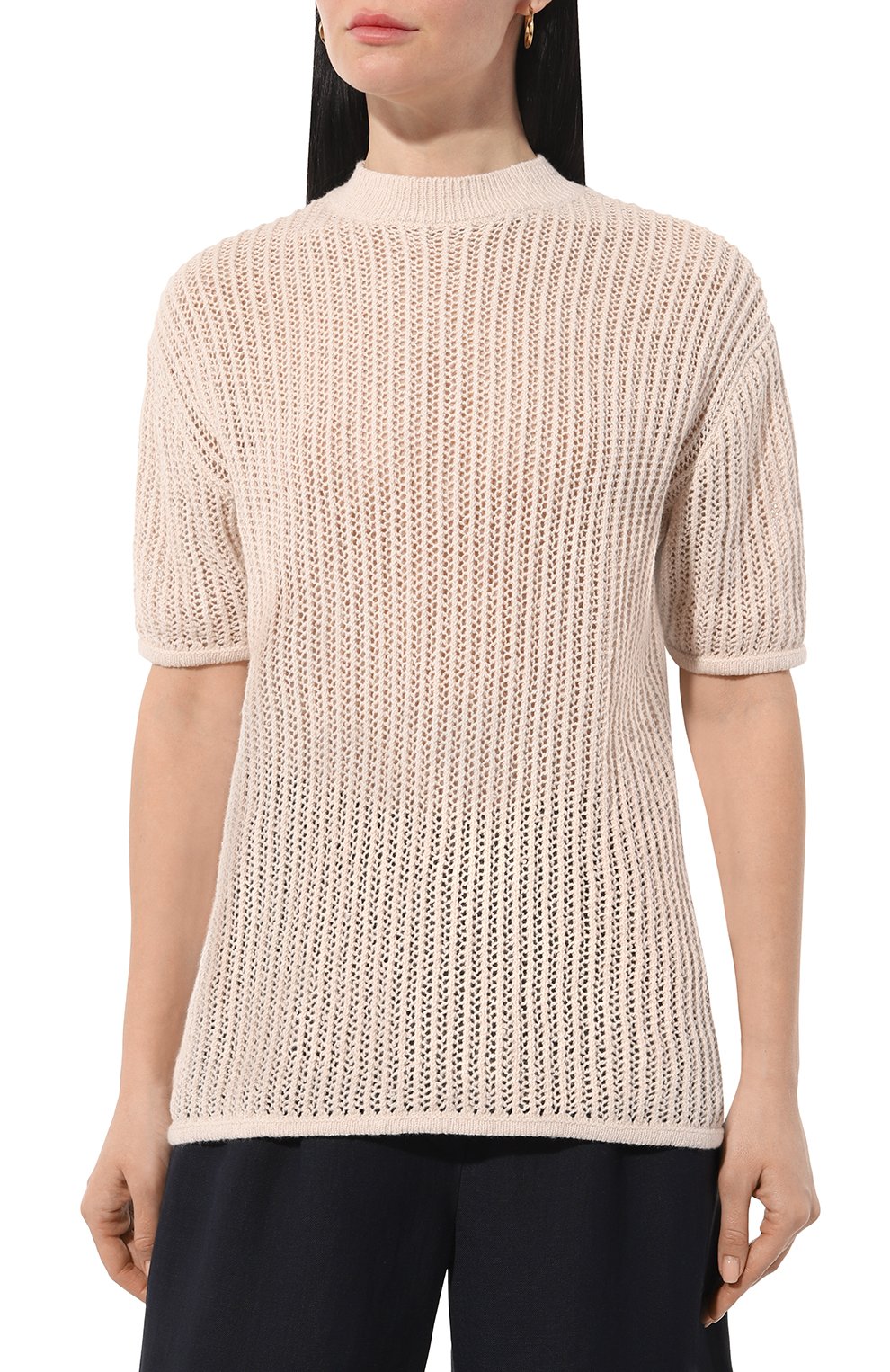 Хлопковый пуловер ADDICTED бежевого цвета по цене 21670 руб., арт. AC2224, фото 3 Хлопковый пуловер ADDICTED, арт. AC2224, фото 3