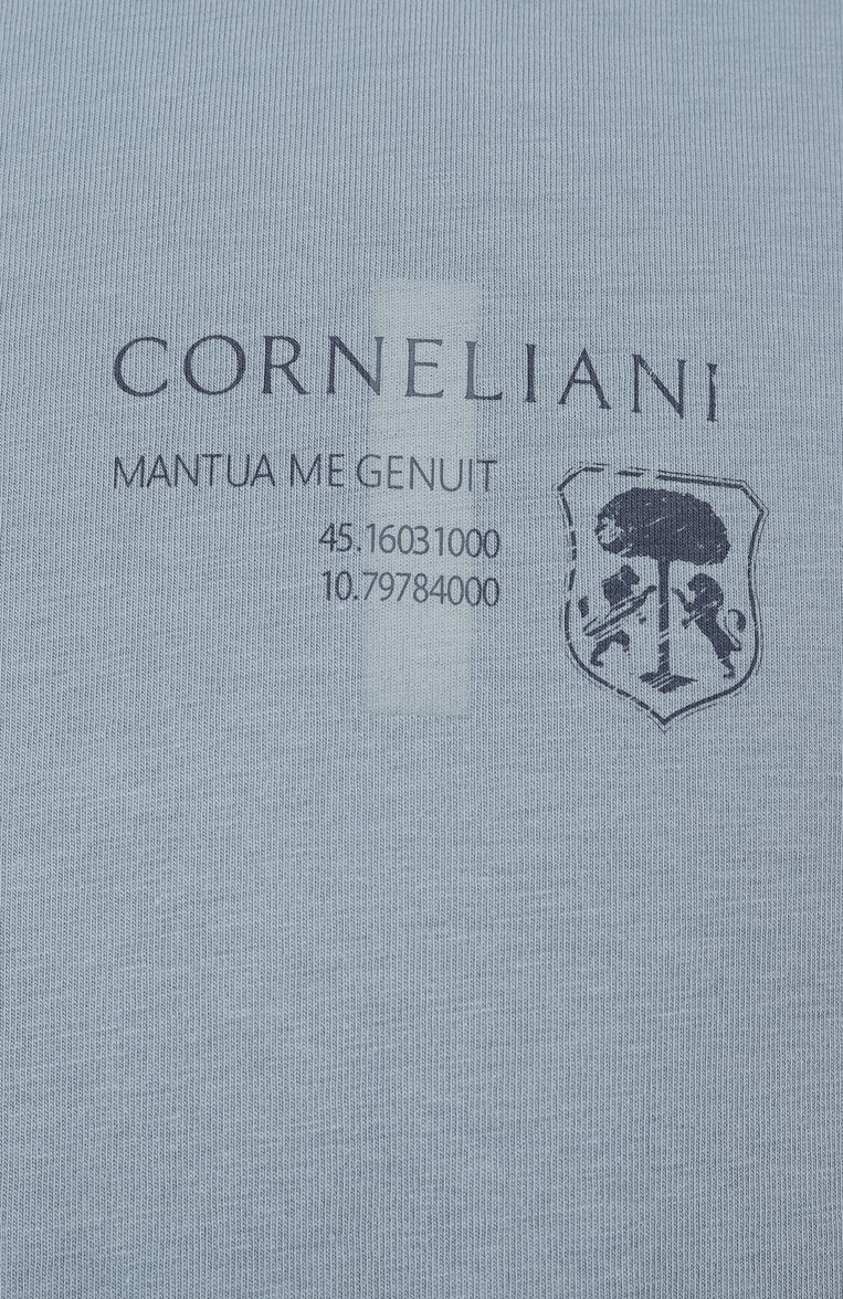 Мужская хлопковая футболка CORNELIANI голубого цвета, арт. 25G580-2525058 | Фото 6 (Материал внешний: Хлопок; Рукава: Короткие; Длина (для топов): Стандартные; Стили: Кэжуэл; Принт: Без принта; Мужское Кросс-КТ: Футболка-одежда; Кросс-КТ: Джерси; Детали: Декор; Автоматизация ТО: Проставлено; Автоматизация состава: Проставлено)