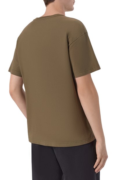 Хлопковая футболка DIESEL хаки цвета по цене 10550 руб., арт. A19995/0LJBS, фото 4 Хлопковая футболка DIESEL, арт. A19995/0LJBS, фото 4