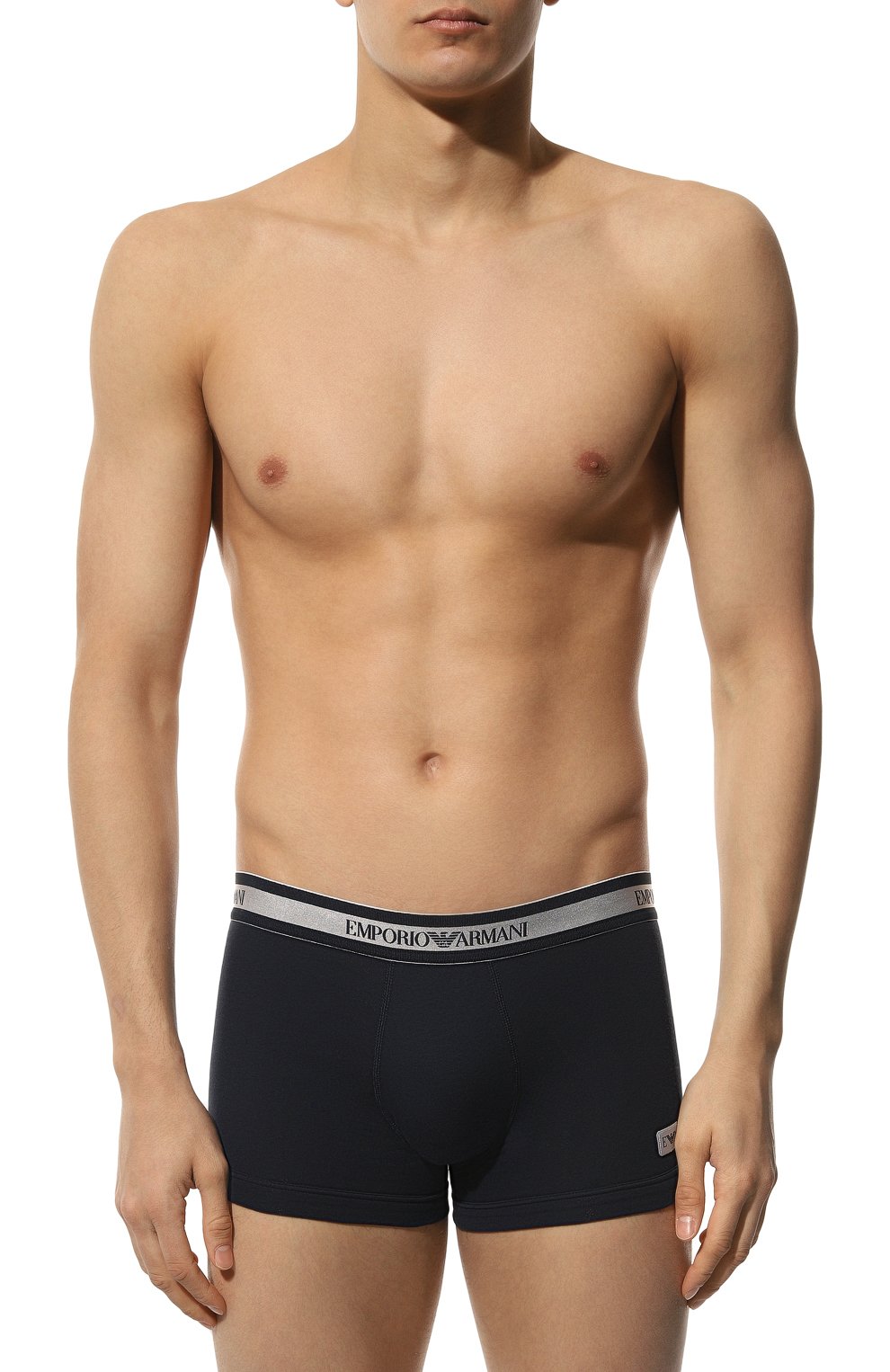 Хлопковые боксеры EMPORIO ARMANI темно-синего цвета по цене 3725 руб., арт. 111389/3F512, фото 2 Хлопковые боксеры EMPORIO ARMANI, арт. 111389/3F512, фото 2