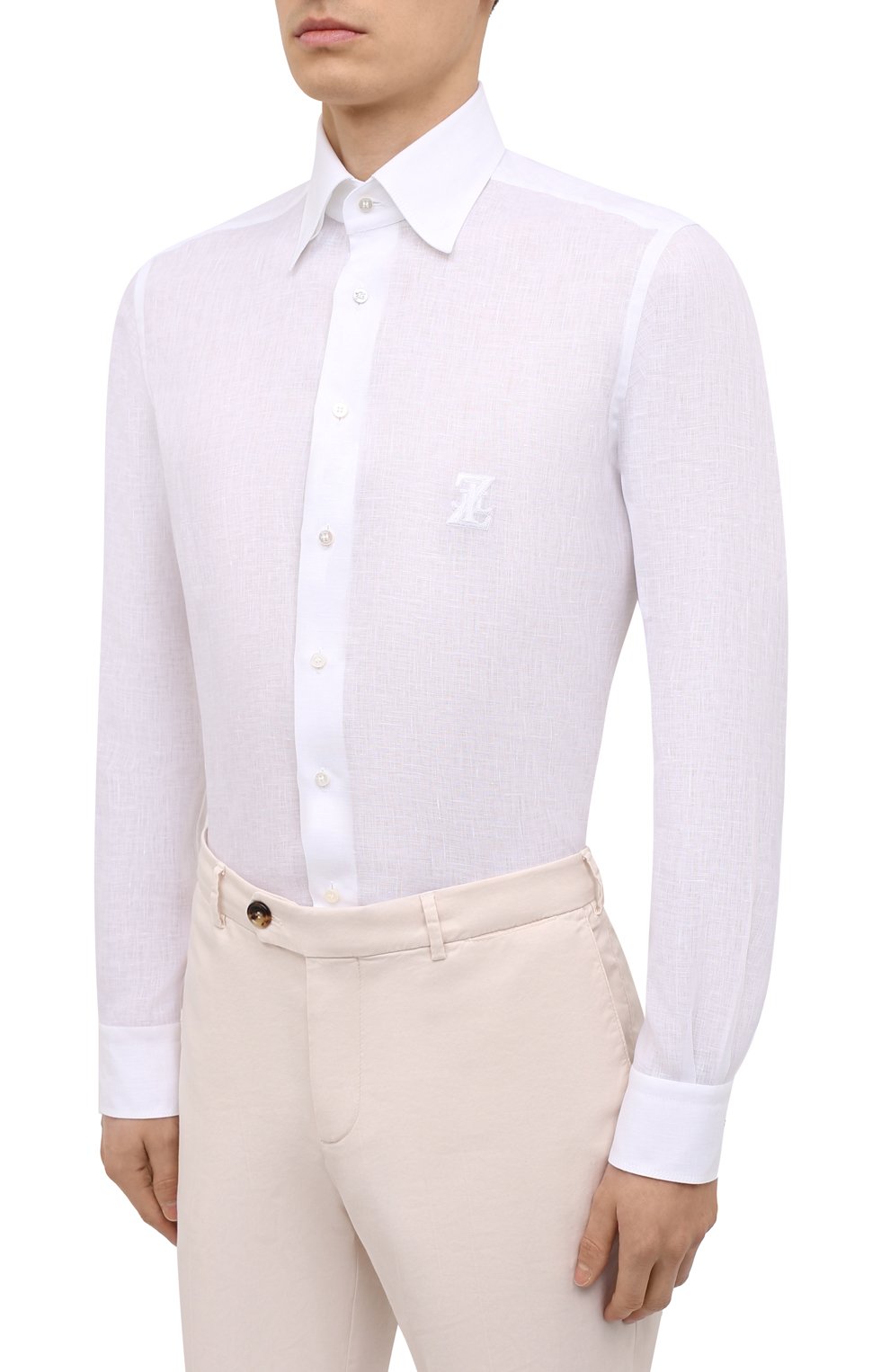 Льняная сорочка ZILLI белого цвета по цене 79950 руб., арт. MFV-13091-338562/0007, фото 3 Льняная сорочка ZILLI, арт. MFV-13091-338562/0007, фото 3