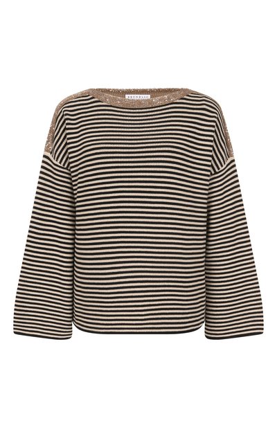 Женский хлопковый пуловер BRUNELLO CUCINELLI, арт. M19253608