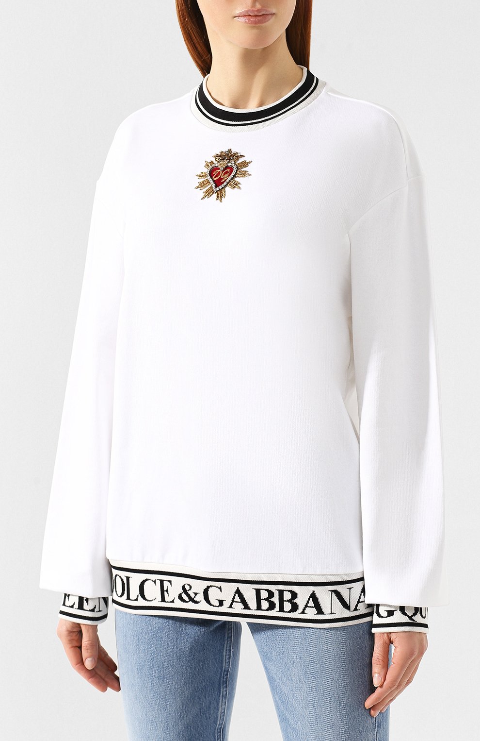 Хлопковый пуловер DOLCE & GABBANA, арт. F9E30Z/FU7DU, фото 3