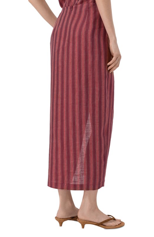 Льняная юбка 12 STOREEZ 138065 Бордовый  138065 Фото 4