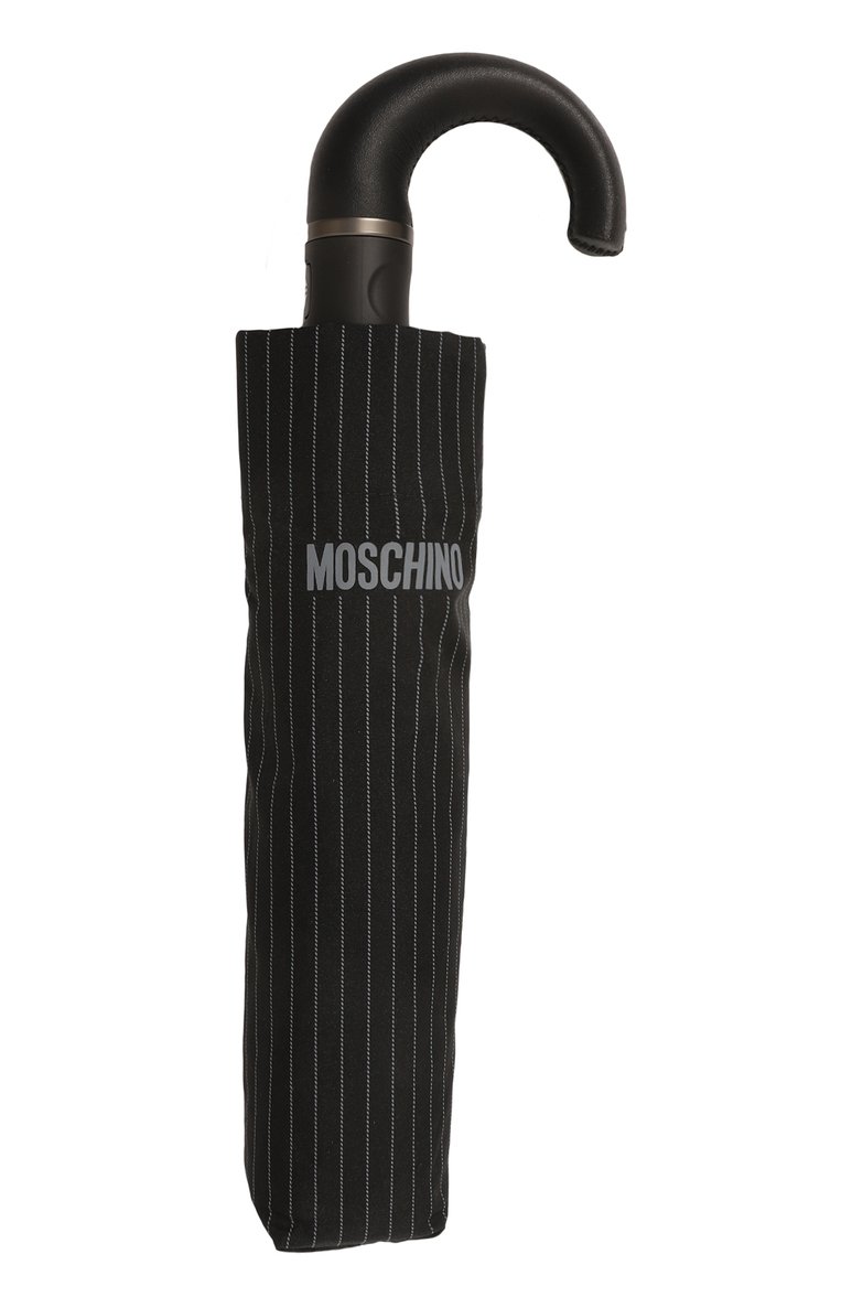 Мужской складной зонт MOSCHINO черного цвета, арт. 8509-T0PLESS | Фото 4 (Материал: Металл, Синтетический материал, Текстиль; Нос: Не проставлено; Материал сплава: Проставлено)