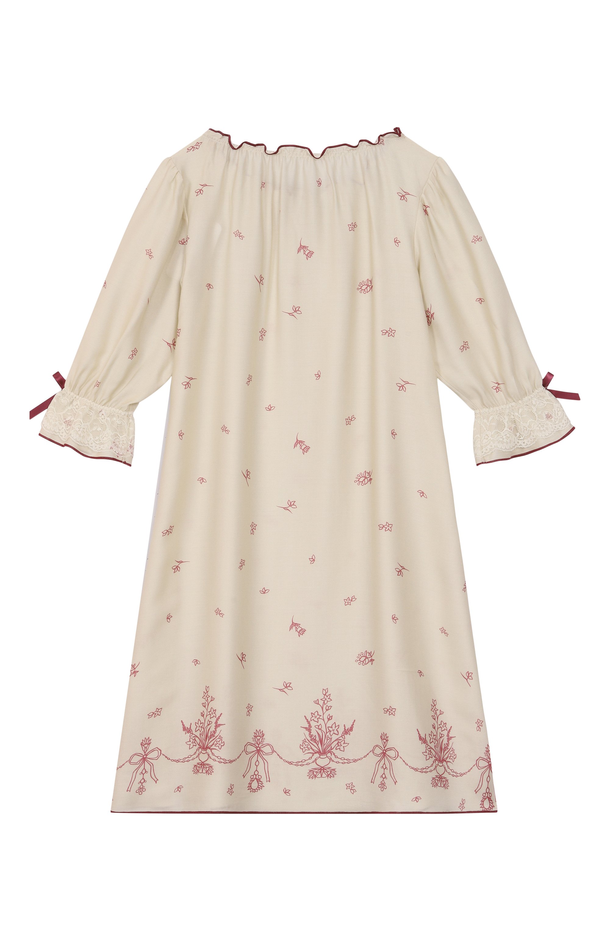 Ночная сорочка из вискозы AMIKI CHILDREN кремового цвета по цене 14600 руб., арт. VICT0RIA, фото 2 Ночная сорочка из вискозы AMIKI CHILDREN, арт. VICT0RIA, фото 2