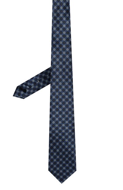 Шелковый галстук CANALI темно-синего цвета по цене 19950 руб., арт. 18/HS03950, фото 3 Шелковый галстук CANALI, арт. 18/HS03950, фото 3