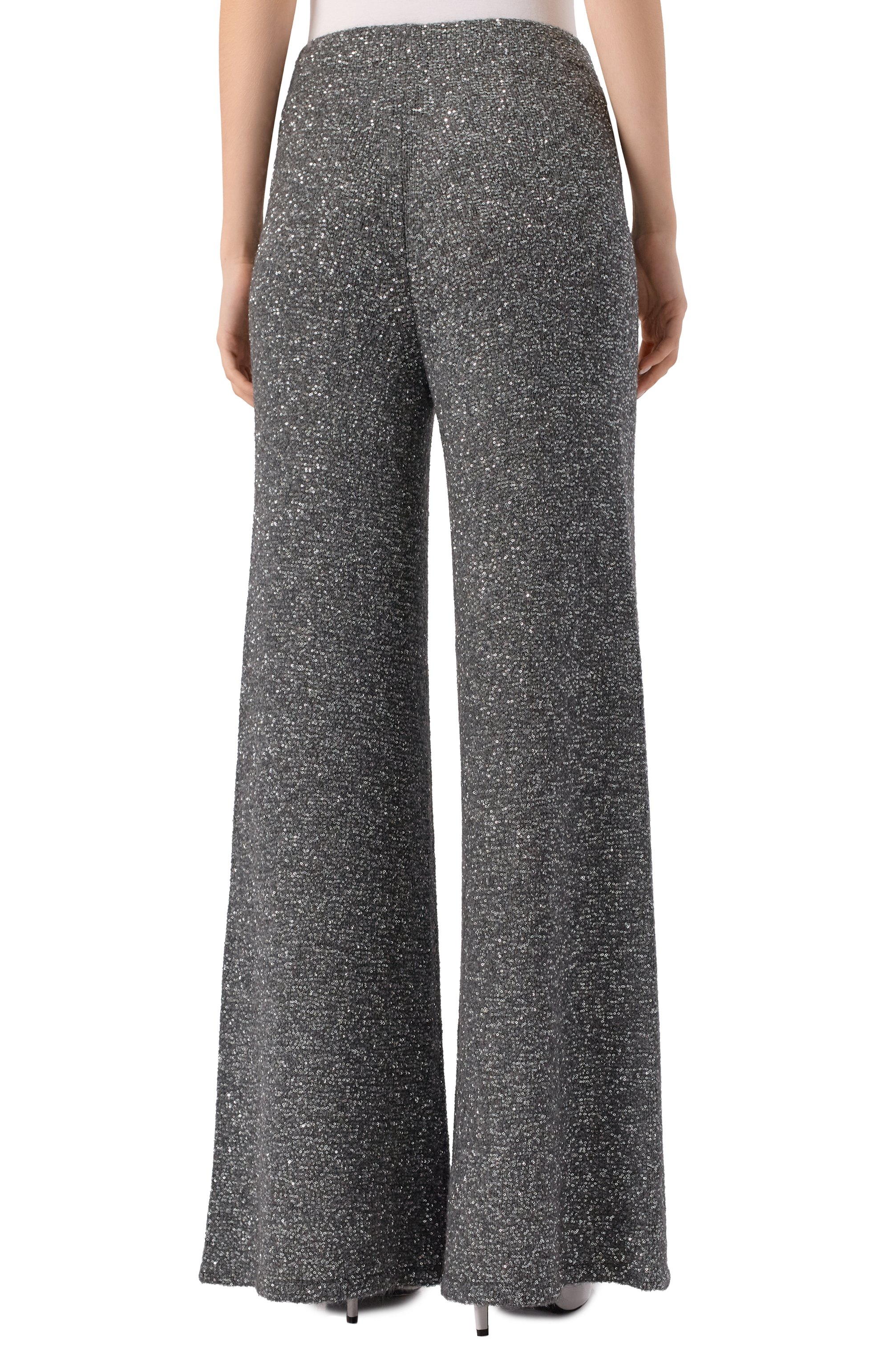 Брюки с отделкой пайетками D.EXTERIOR темно-серого цвета по цене 61800 руб., арт. 61300, фото 4 Брюки с отделкой пайетками D.EXTERIOR, арт. 61300, фото 4