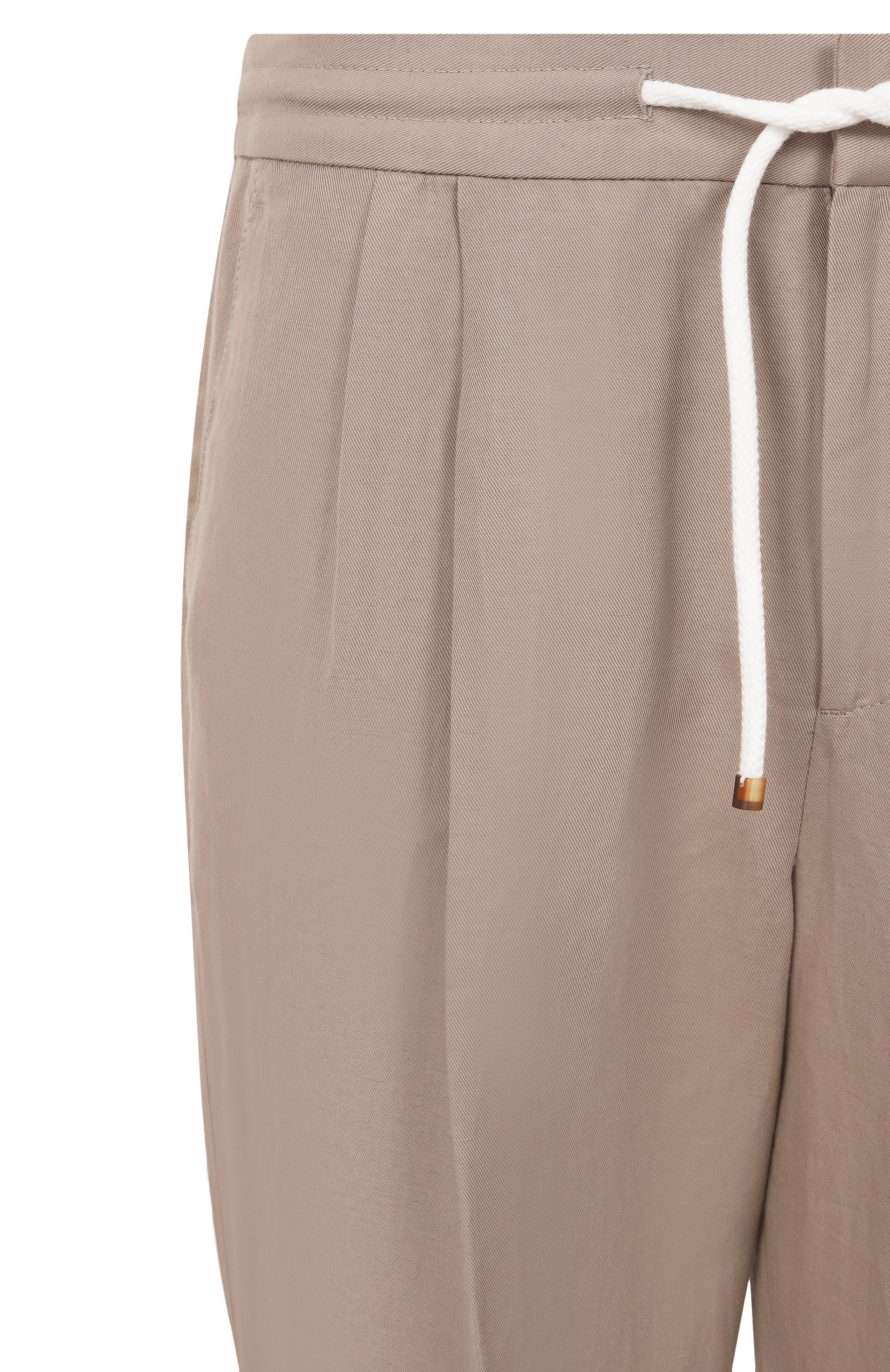 Брюки изо льна и хлопка BRUNELLO CUCINELLI бежевого цвета по цене 122500 руб., арт. MH255E1710, фото 6 Брюки изо льна и хлопка BRUNELLO CUCINELLI, арт. MH255E1710, фото 6