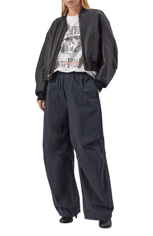 Хлопковые брюки Alexander Wang 1WC4254924 Чёрный  1WC4254924 Фото 2