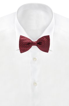 Мужской шелковый галстук-бабочка LANVIN бордового цвета, арт. 2434/B0W TIE | Фото 2 (Материал: Текстиль, Шелк; Материал сплава: Проставлено, Проверено; Нос: Не проставлено; Статус проверки: Проверено, Проверена категория)