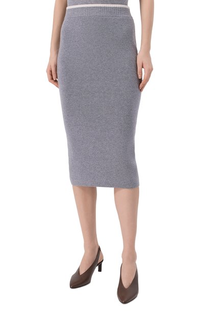 Юбка из шерсти и кашемира PINKO серого цвета по цене 22300 руб., арт. 105489/A2Q9, фото 3 Юбка из шерсти и кашемира PINKO, арт. 105489/A2Q9, фото 3