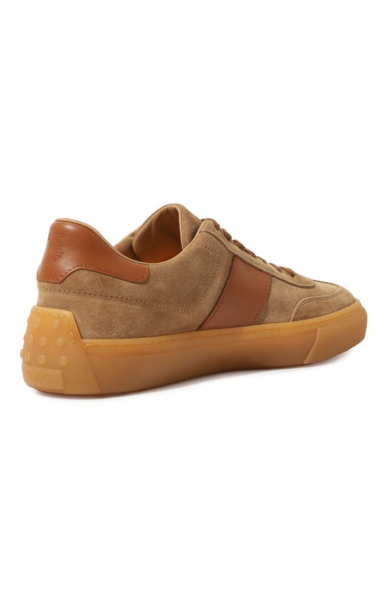 Мужские замшевые кеды TOD’S бежевого цвета, арт. XXM03E0GC50B4P | Фото 5 (Материал внутренний: Натуральная кожа; Материал внешний: Замша, Натуральная кожа; Стили: Классический; Нос: Не проставлено; Кросс-КТ: Низкие; Автоматизация состава: Проставлено; Материал утеплителя: Без утеплителя)