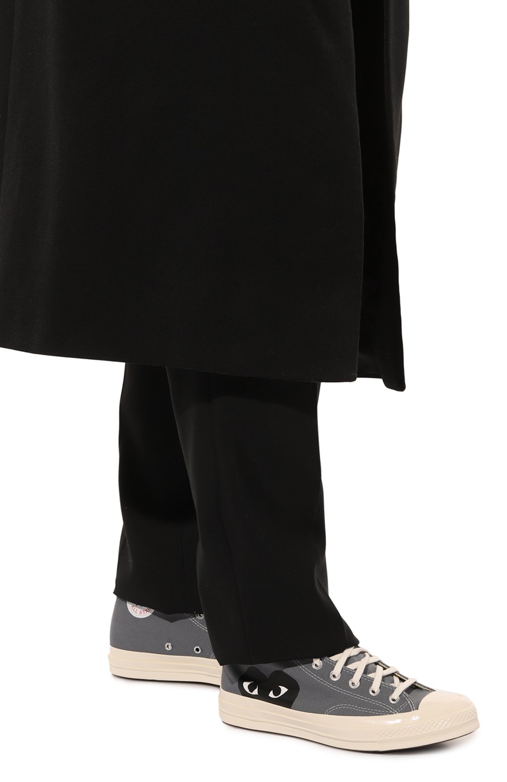 Текстильные кеды comme des garcons play x converse COMME DES GARCONS PLAY серого цвета по цене 21650 руб., арт. 171847, фото 3 Текстильные кеды comme des garcons play x converse COMME DES GARCONS PLAY, арт. 171847, фото 3