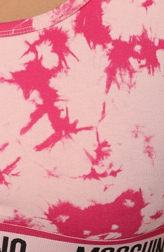 Женская бра-топ MOSCHINO розового цвета, арт. 232V6/A0809/4412 | Фото 5 (Материал сплава: Проставлено; Нос: Не проставлено; Материал внешний: Хлопок; Женское Кросс-КТ: Домашние топы)