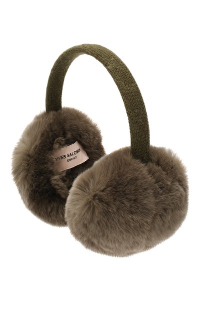Шерстяные наушники с меховой отделкой YVES SALOMON ENFANT, арт. 20WEA310XXREXW, фото 2