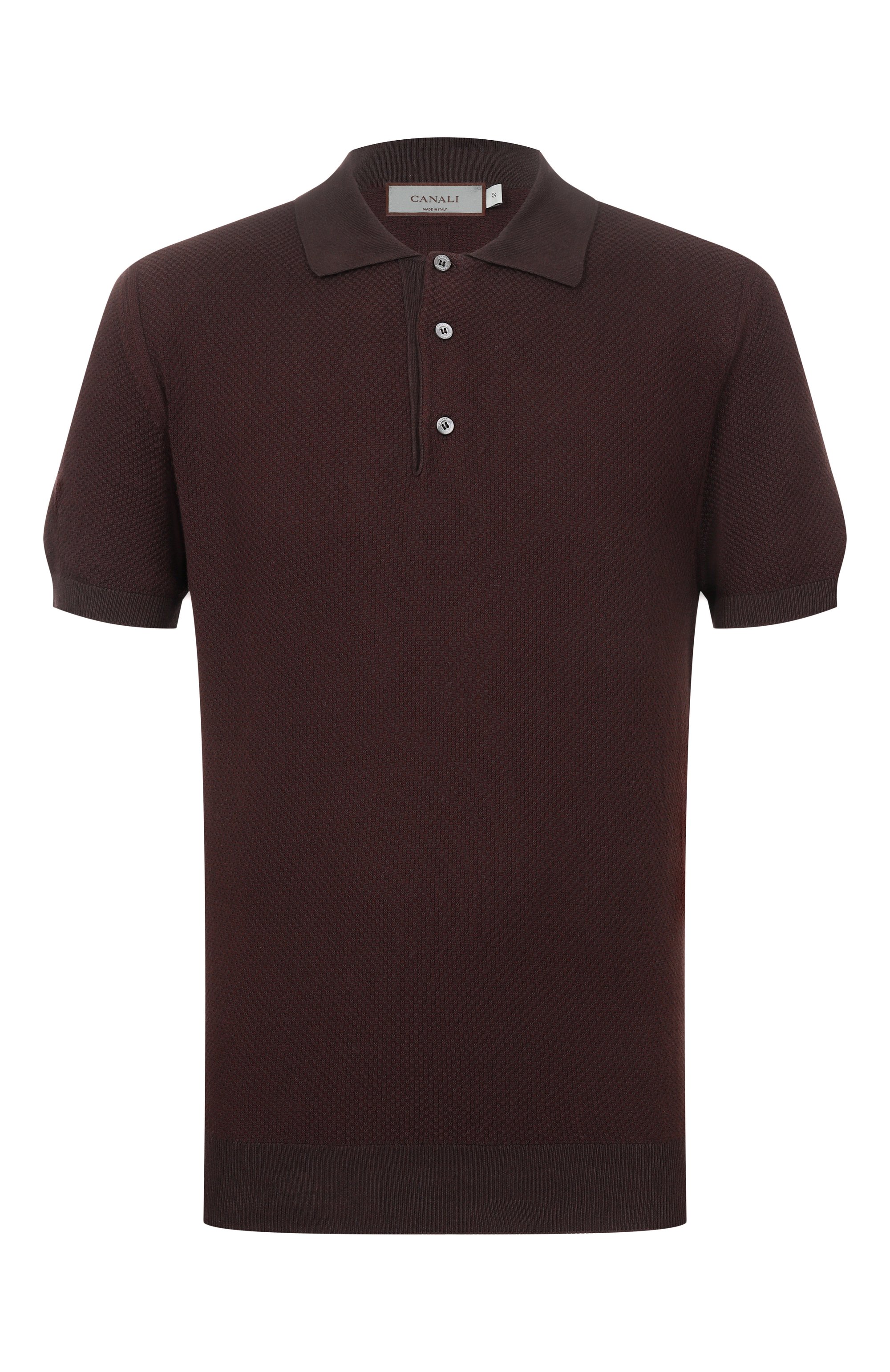 Хлопковое поло CANALI темно-коричневого цвета по цене 59650 руб., арт. C0127/MK02461, фото 1 Хлопковое поло CANALI, арт. C0127/MK02461, фото 1
