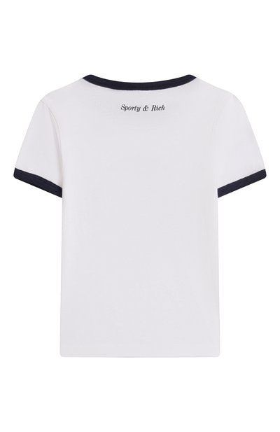 Хлопковая футболка SPORTY AND RICH белого цвета по цене 10900 руб., арт. T005660666WH50, фото 2 Хлопковая футболка SPORTY AND RICH, арт. T005660666WH50, фото 2