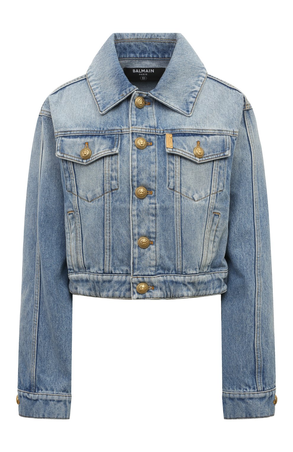 Джинсовая куртка BALMAIN голубого цвета по цене 188000 руб., арт. AF1TC080DC99, фото 1 Джинсовая куртка BALMAIN, арт. AF1TC080DC99, фото 1