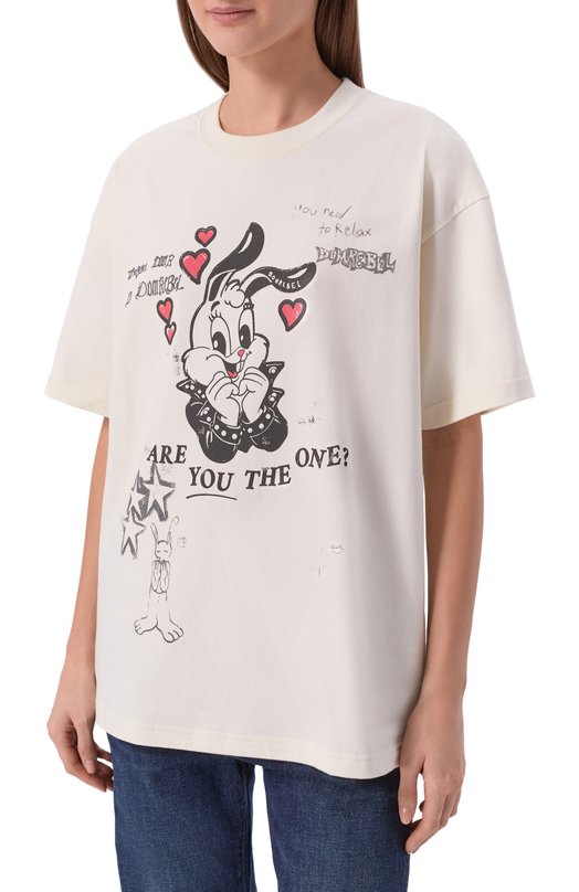 Хлопковая футболка DOMREBEL THE 0NE/T-SHIRT Белый  THE 0NE/T-SHIRT Фото 3