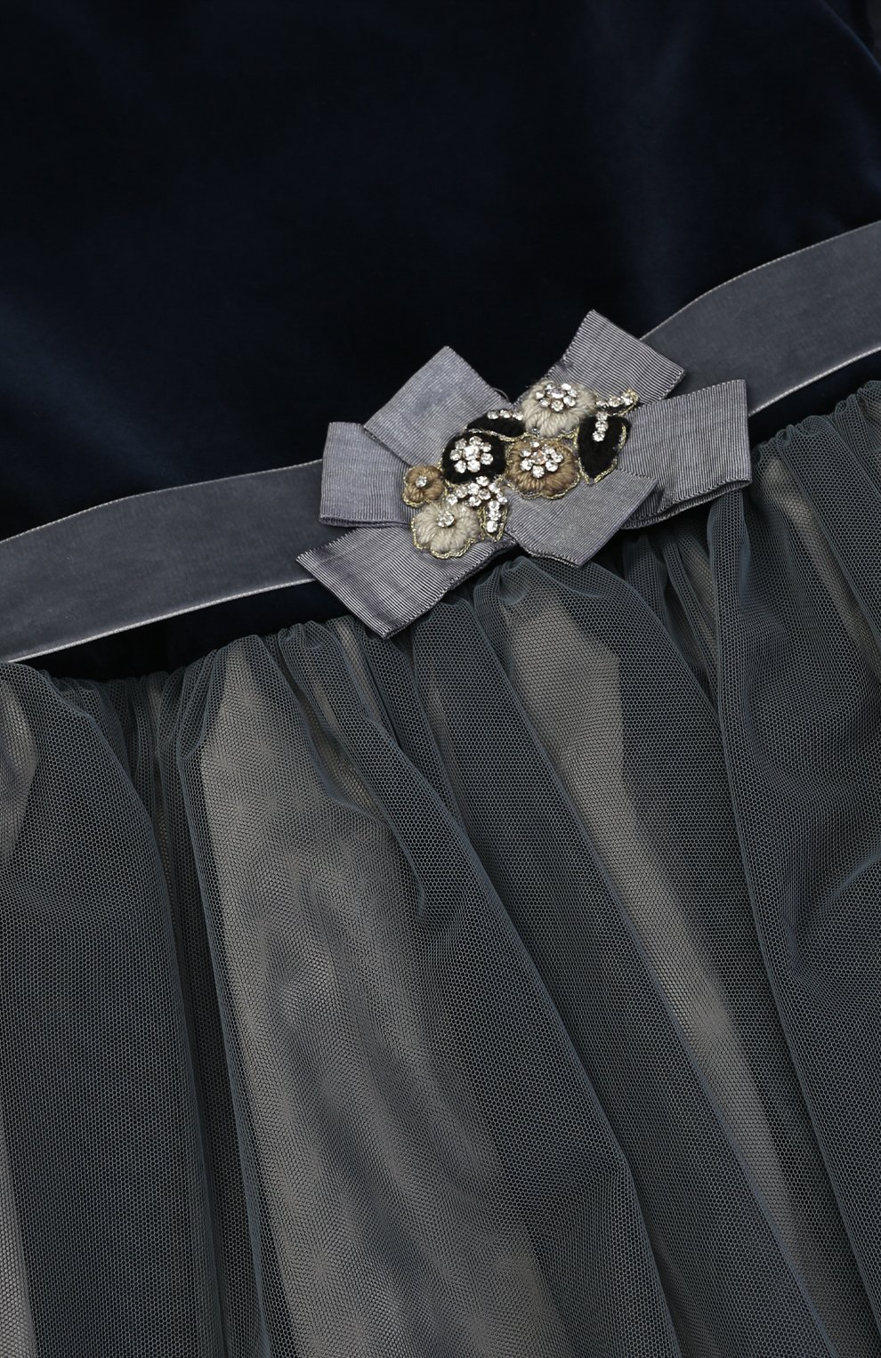 Многослойное платье с поясом на завышенной талии и бантом с декором CAF, арт. 315-VL/6A-8A, фото 3