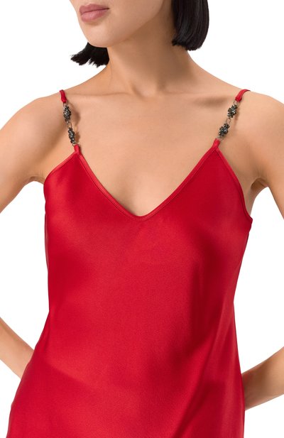 Атласный топ MAX MARA STUDIO красного цвета по цене 35150 руб., арт. AFELI0, фото 5 Атласный топ MAX MARA STUDIO, арт. AFELI0, фото 5