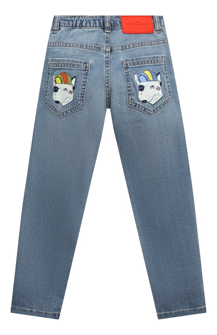 Детские джинсы MARC JACOBS (THE) голубого цвета, арт. W24252 | Фото 2 (Материал внешний: Хлопок; Детали: На резинке; Нос: Не проставлено; Региональные ограничения белый список (Axapta Mercury): Не проставлено; Ростовка одежда: 9 лет | 134 см, 18 мес | 86 см, 2 года | 92 см, 3 года | 98 см, 4 года | 104 см, 5 лет | 110 см, 7 лет | 122 см)