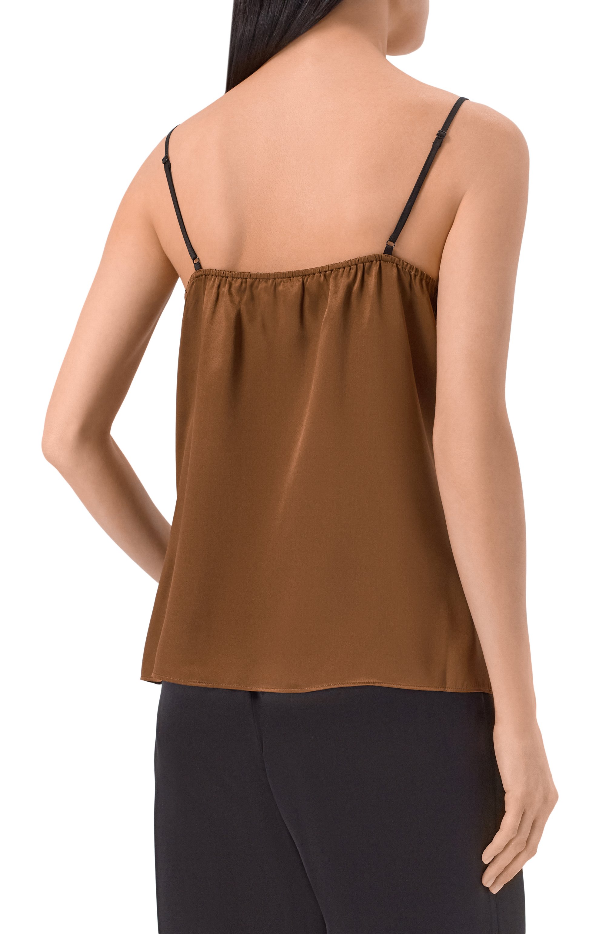 Шелковый топ CO коричневого цвета по цене 53800 руб., арт. 2655CSSC-C0RE, фото 4 Шелковый топ CO, арт. 2655CSSC-C0RE, фото 4