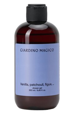 Увлажняющий гель для душа vanilla, patchouli, figue (250ml) GIARDINO MAGICO бесцветного цвета, арт. 4640200324641 | Фото 1 (Назначение: Для тела; Региональные ограничения белый список (Axapta Mercury): Не проставлено; Нос: Не проставлено; Тип продукта: Гели)