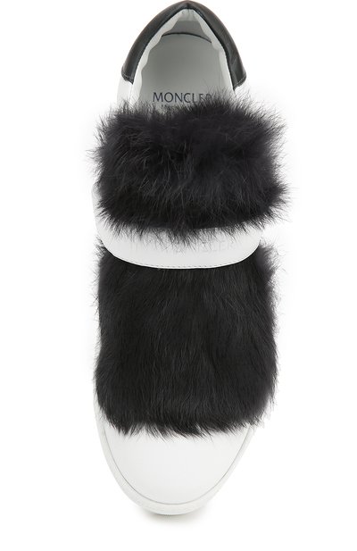 Кожаные кеды с меховой отделкой MONCLER, арт. B2-09A-20160-00-07475, фото 5
