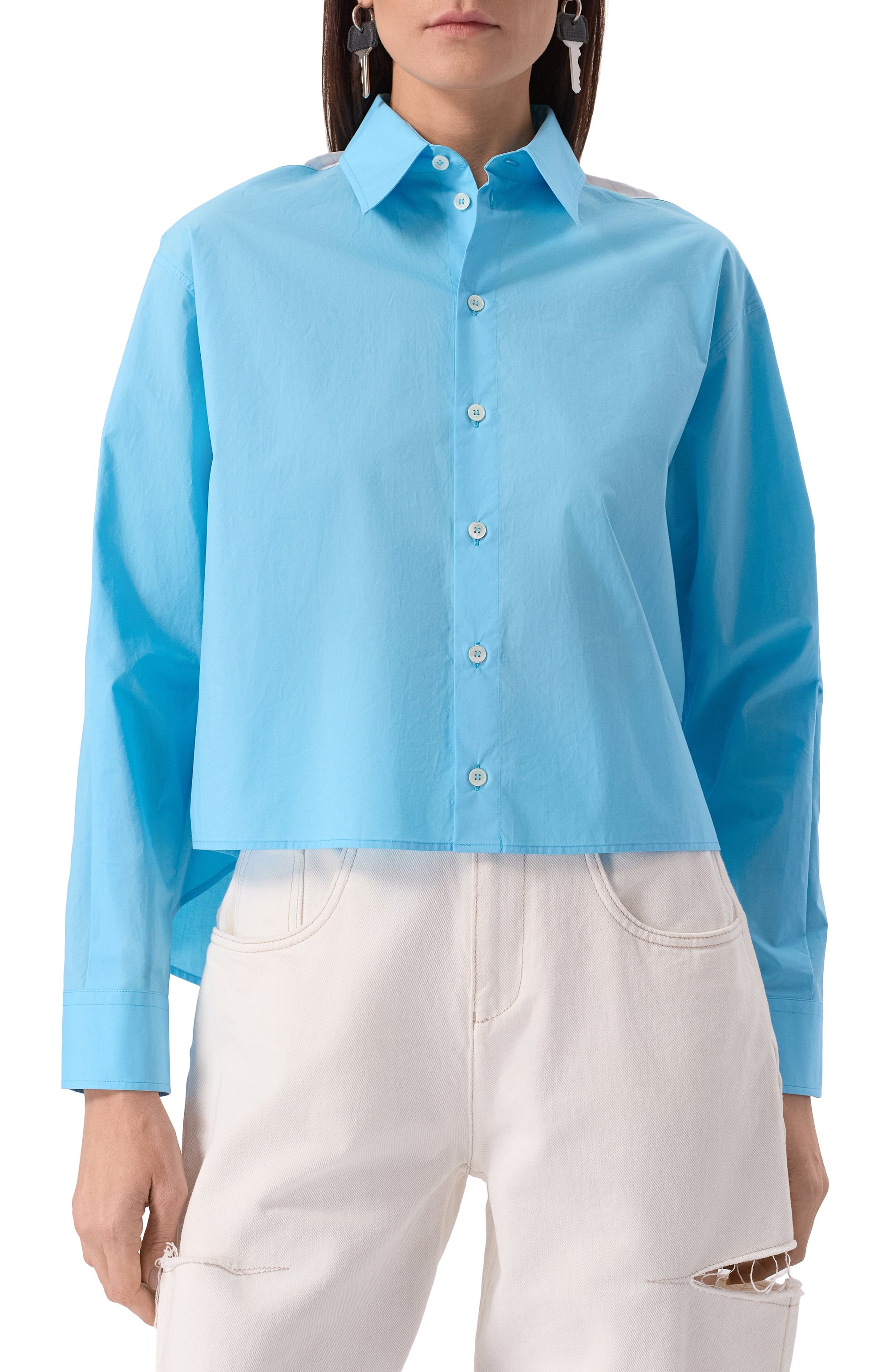 Хлопковая рубашка MM6, арт. S52DT0042/M35256, фото 3